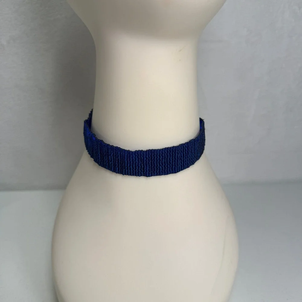 Vtg Y2K Necklace Choker Glass Beaded Macrame Boho Blue Brown Bundle Lot of 2